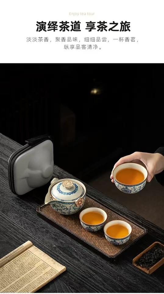 海藍星 汝窯茶壺一壺三杯 釉色之美 溫潤古樸 鷹嘴設計 自帶濾孔 1件