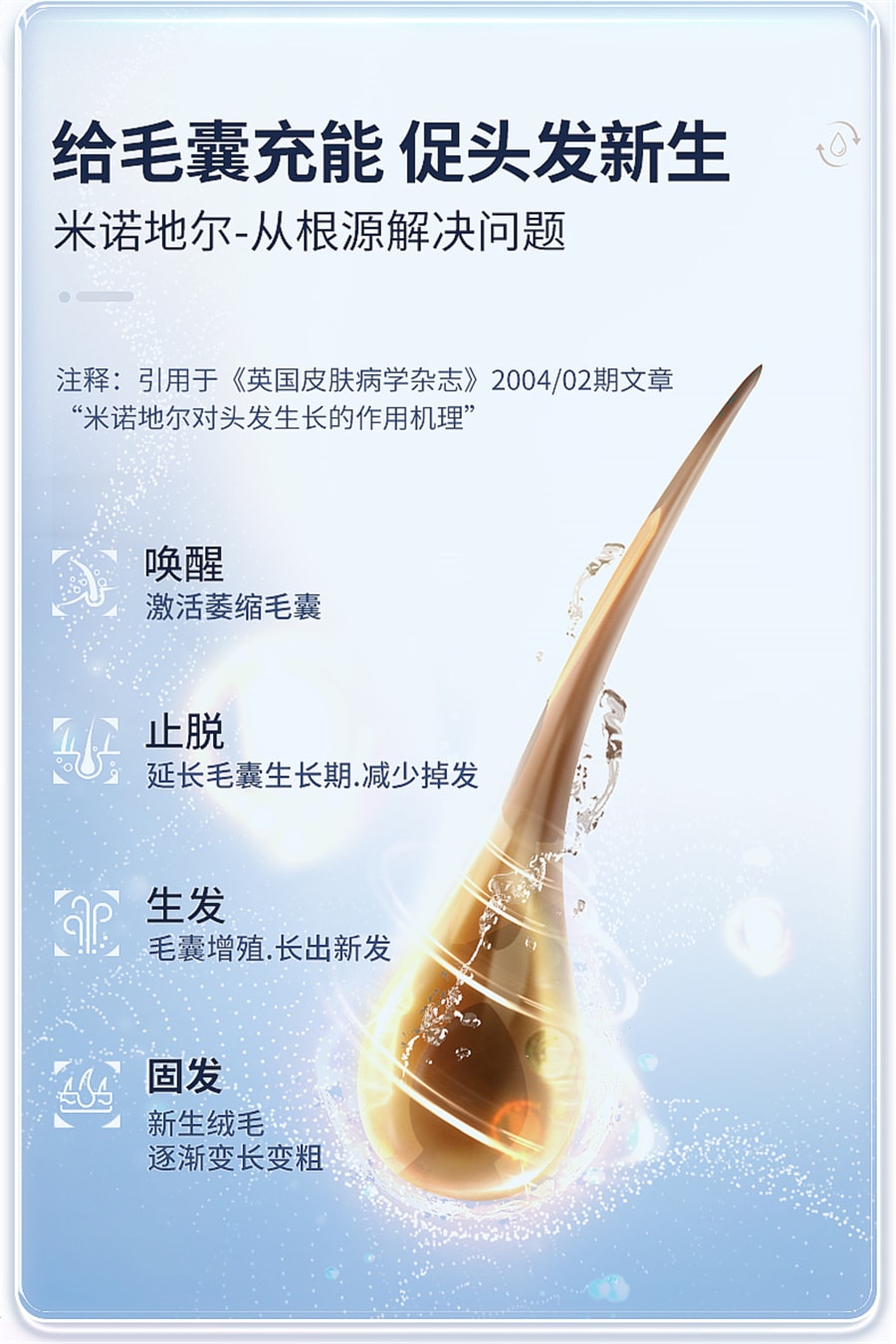 【中国直邮】 达霏欣 米诺地尔搽剂男女性脂溢性脱发生发液上药器  5%*60ml/盒男士