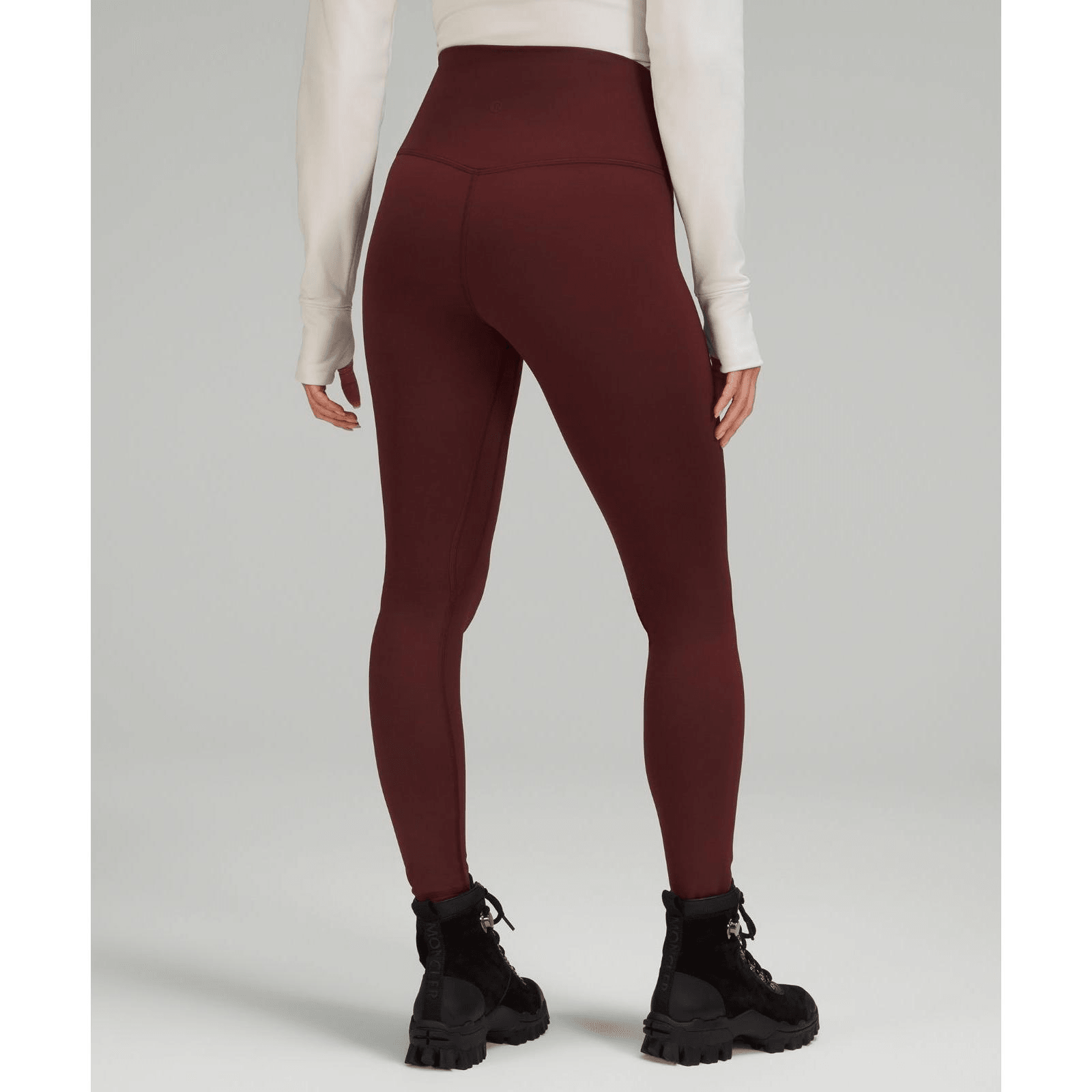 LULULEMON||Fleece女士運動高腰拉絨緊身褲26"亞洲版型||紅色梅洛 L LW5FBKA