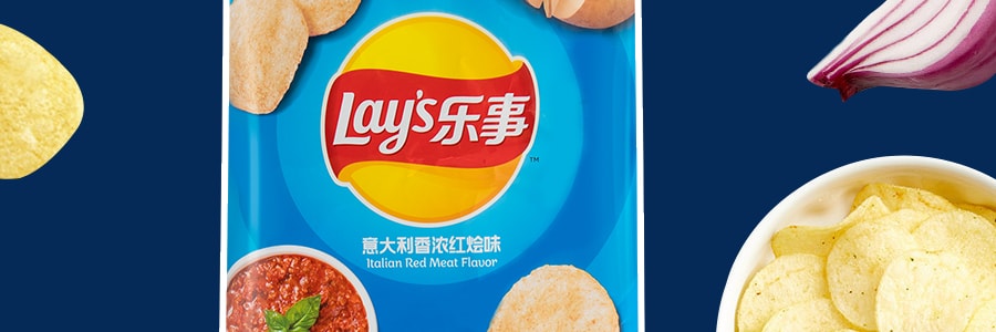 大陆版LAY'S乐事 薯片 意大利香浓红烩味 袋装 70g(新老包装混发)