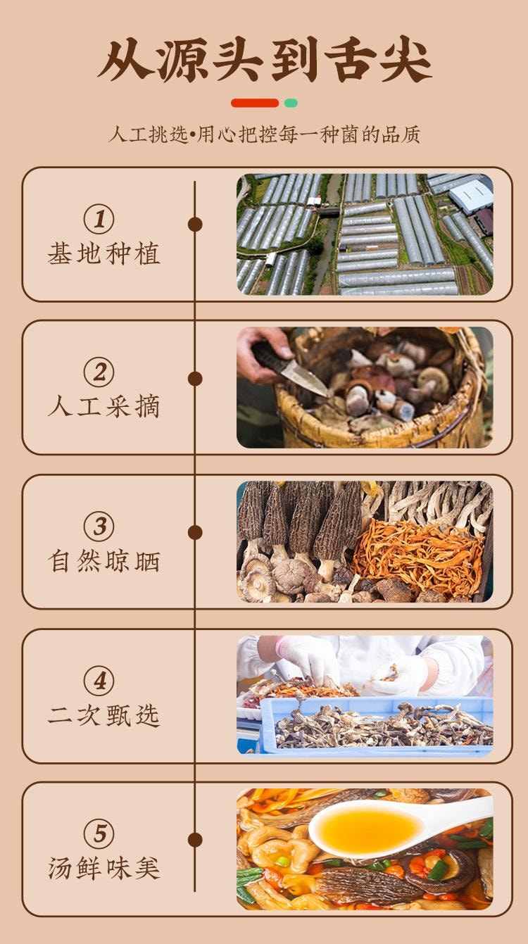 菌香传奇 云南山珍菌菇包 菌汤包 炖鸡煲汤滋补健康美味 甄选羊肚菌鸡油菌杏鲍菇 虫草花茶树菇 松茸食材干货汤料包 【鲜美养生一锅端】100g 1袋