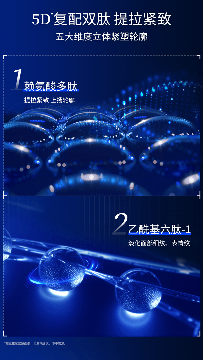 【玻尿酸之父】中国 PROF.LING凌博士新品玻尿酸钠多肽补水保湿紧致提拉面膜5片装 抖音好物
