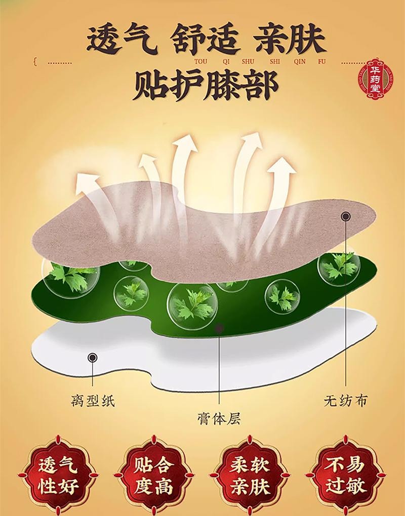 北京同仁堂 艾草膝盖贴 12贴/盒 艾草艾灸 植物萃取 膝盖贴 生姜 中老年膝关节疼痛 膝盖关节保暖贴 膏药贴 艾灸贴