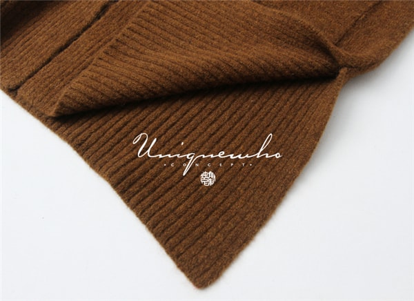 Dark Brown Long Wool Cardigan Sweater Coat S