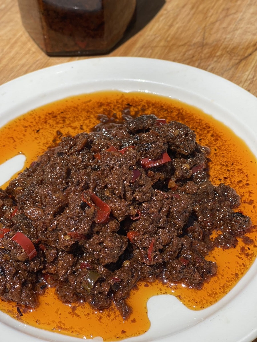 美國外婆家 辣真牛肉粒醬 (淨重1磅)真的有牛肉粒 拌飯面牛肉醬 一磅 新包裝