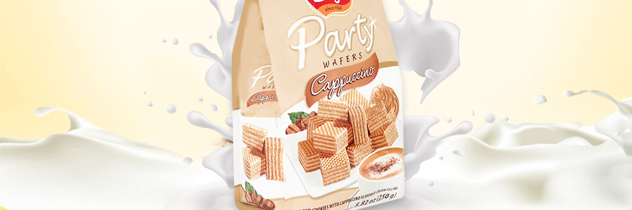 義大利GASTONE LAGO愛利地 PARTY派對 華夫壓縮小餅乾 卡布奇諾口味 250g