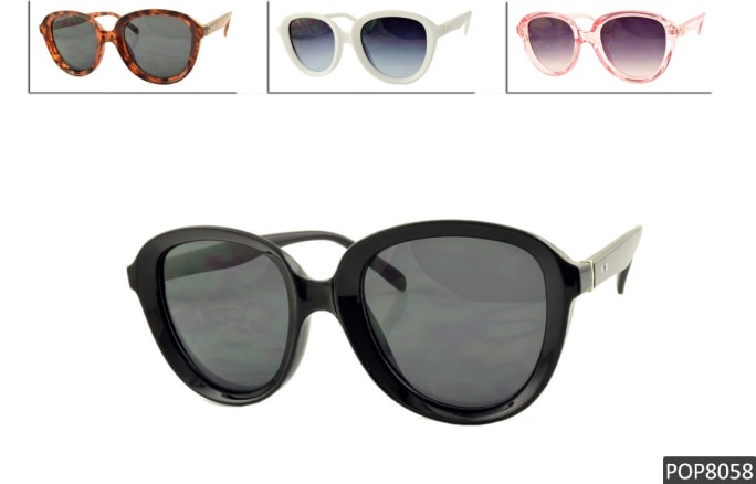 Fashion Sunglasses 8058 White Frame/Blue Lens