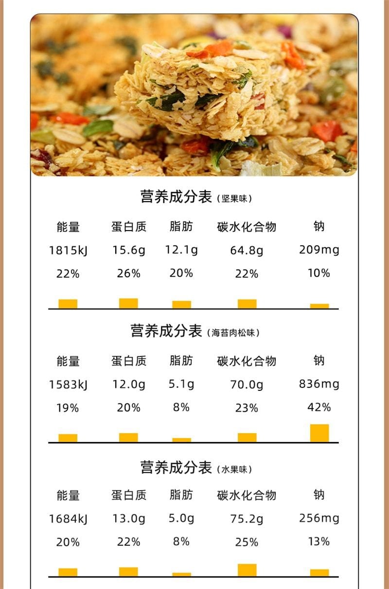 【中国直邮】昔日印象 低卡燕麦蛋白棒-巧克力味 代餐饱腹 坚果脆谷物能量饼干无糖 210g/盒