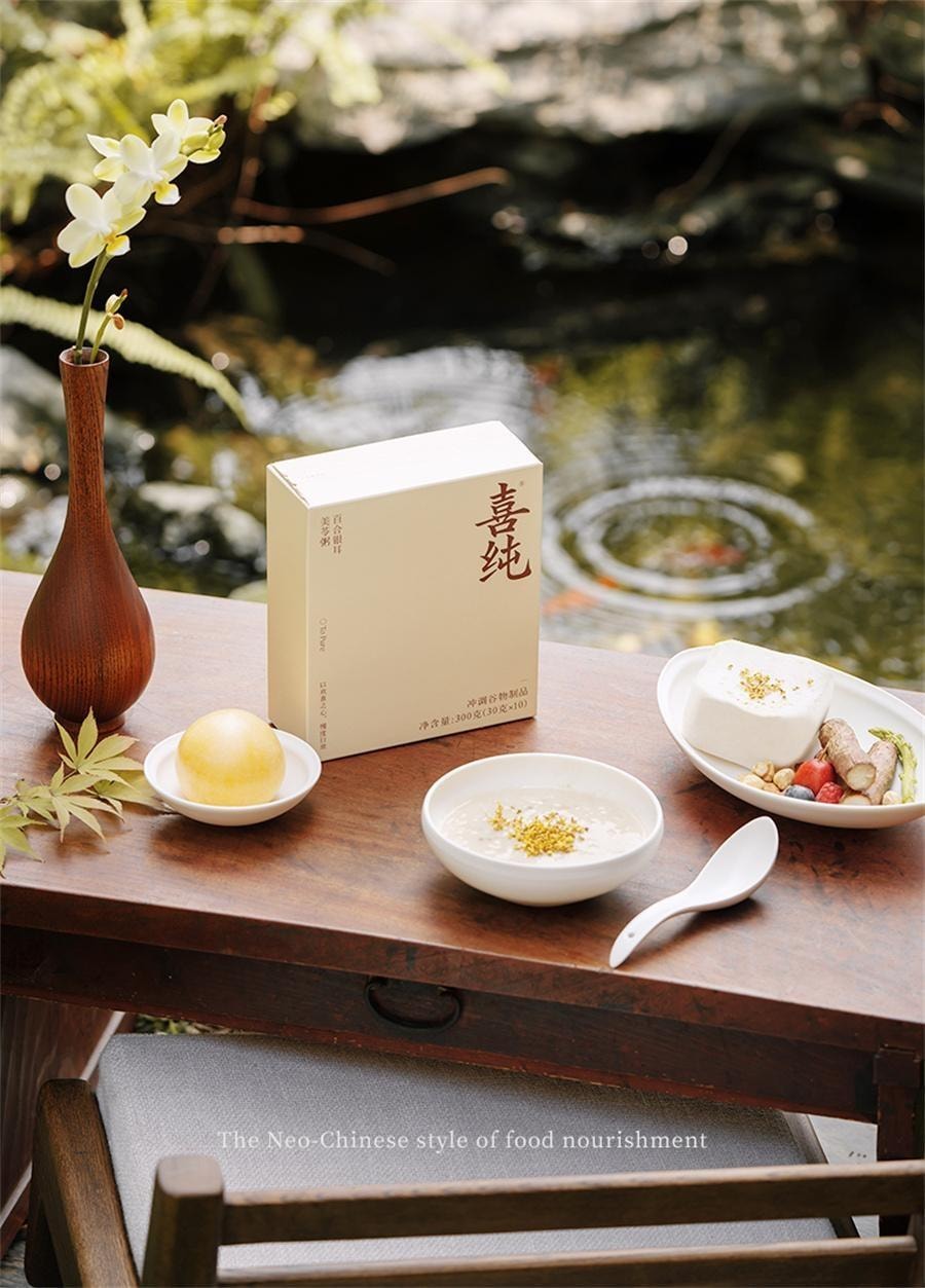 【中國直郵】 喜純 美齡粥 百合銀耳美莧粥 山藥茯苓燕麥即食穀物營養代餐 30g*10袋/盒