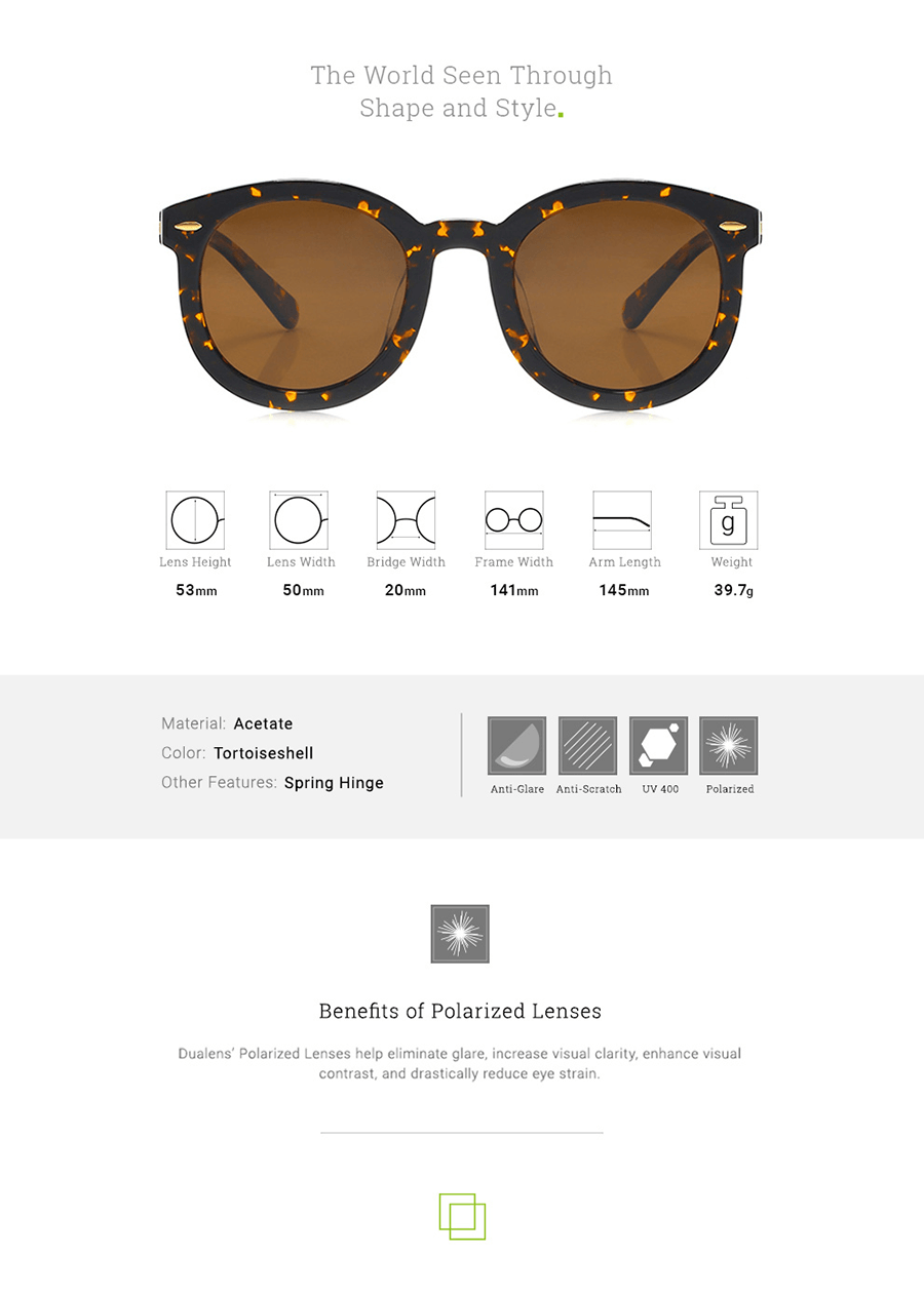 Polarized Sunglasses: Tortoise (DL81002 C1)