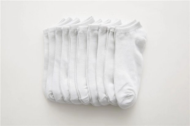 2021LIFE 女士纯色纯棉船袜均码三双装-白色