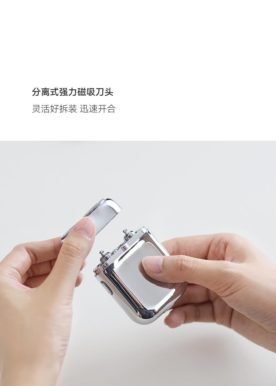OLAYKS 2025 新款电动剃须刀干湿两用便携迷你刮胡刀双刀头浮动磁吸设计精钢机身快充可水洗智能控压适合旅行送礼男士圣诞节礼物