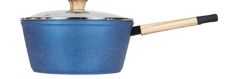 CONCORD Art of Cooking 3Qt. 花崗岩不沾塗層鑄鋁鍋 含玻璃蓋 電磁爐適用 #藍色