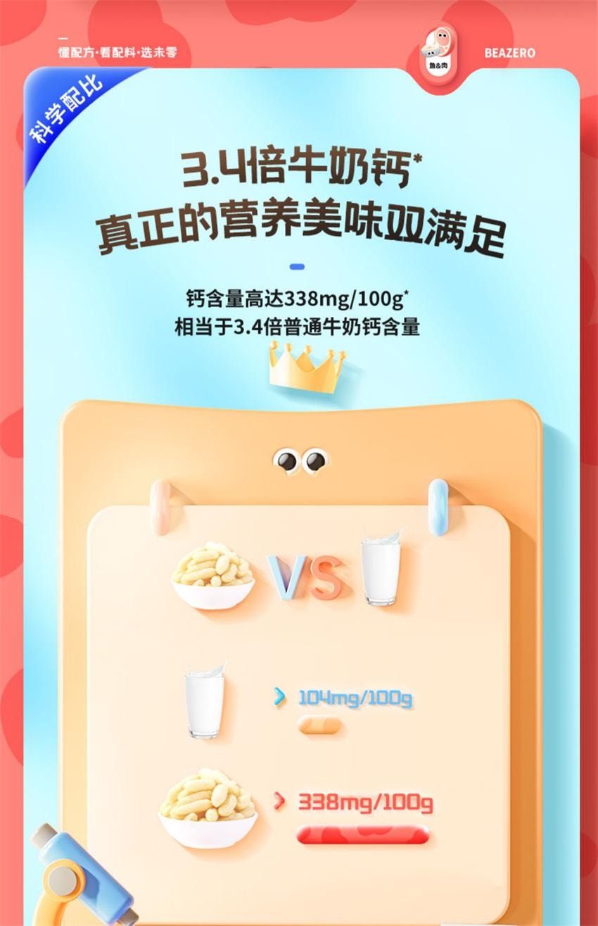 【中國直郵】 未零 DHA高鈣鮮蝦小酥條 汪汪隊立大功兒童零食蝦片脆條添加DHA藻油 芝士味 32g/袋