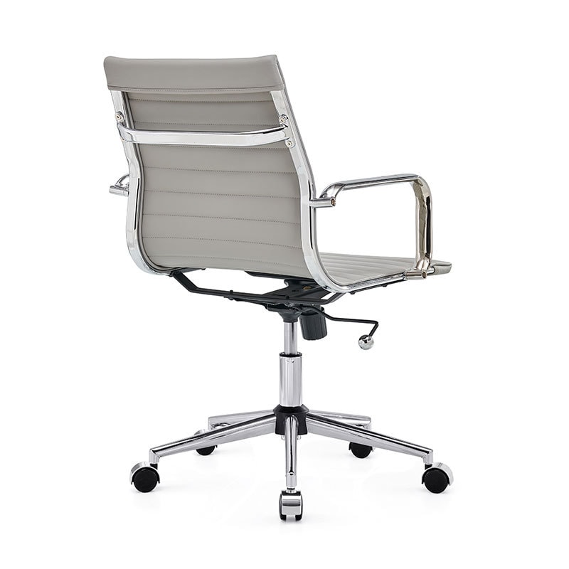 【美国现货】LUXMOD 会议办公椅 灰色西皮电镀银椅身 单人位