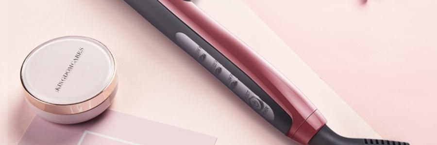 K·SKIN金稻 直发梳 直卷两用网红款 卷发神器 懒人迷你型 KD388B 枣红色 多档控温 