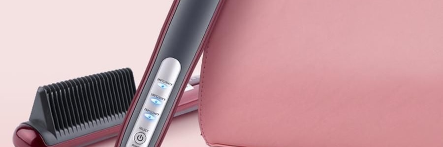 K·SKIN金稻 直发梳 直卷两用网红款 卷发神器 懒人迷你型 KD388B 枣红色 多档控温 