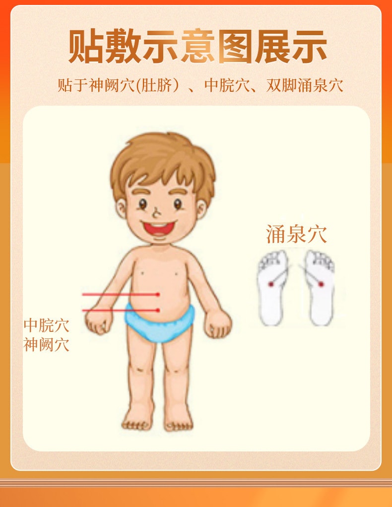 【中国直邮】南京同仁堂  小儿胀气贴肠胃排气肚脐贴儿童蜂蜜肠胀气贴  4贴/盒