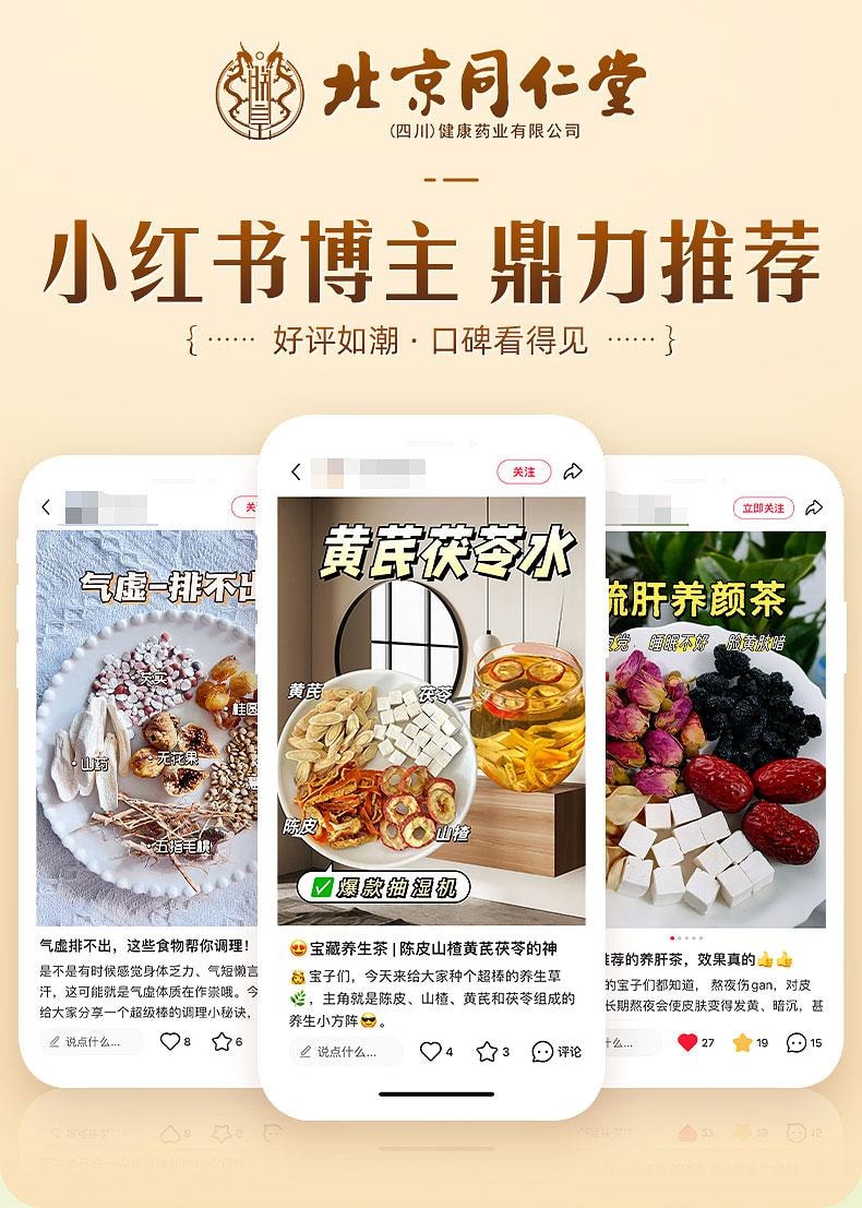【中国直邮】 北京同仁堂 山楂茯苓陈皮茶 100g 健脾养胃祛湿补气血