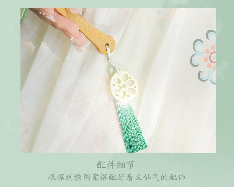 Hand-Shaped Embroidery Fan Decorative Portable Cultural Fan -Lotus Style 1 Piece