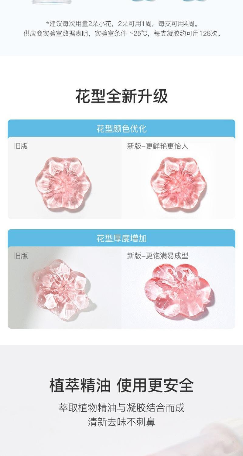 【中国直邮】 网易严选 马桶小花除臭去异味清香型厕所马桶清洁剂凝胶小花去污  盐盐冷棉42g*2
