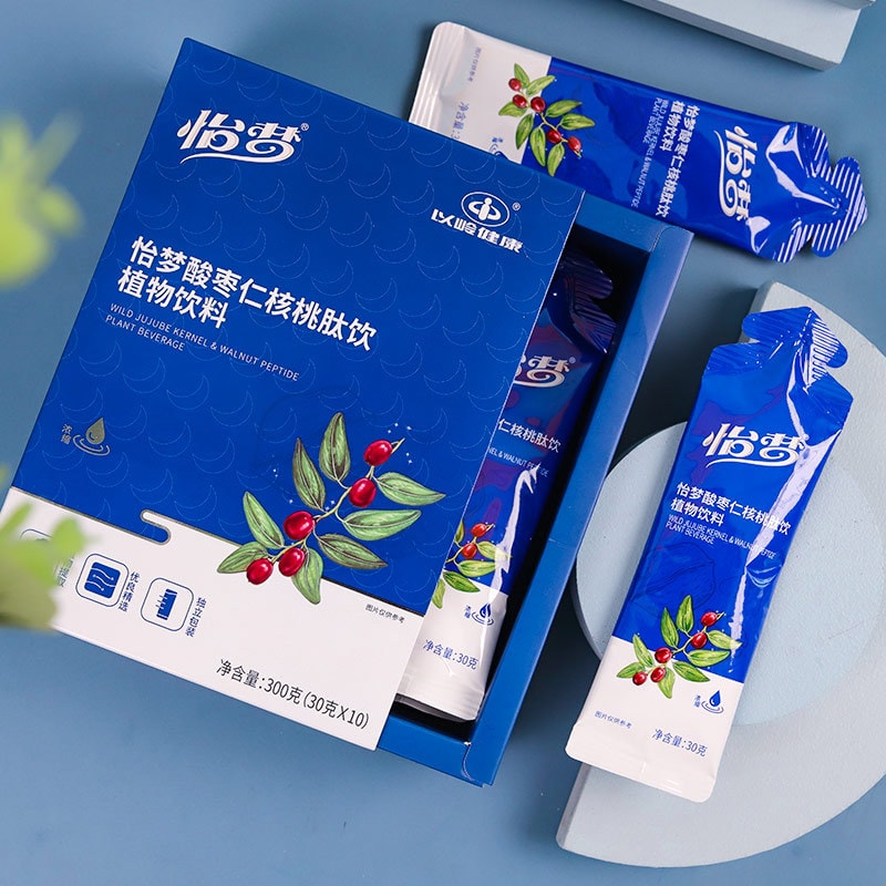 【中国直邮】以岭 酸枣仁核桃肽饮植物饮料 改善睡眠 30克*10条