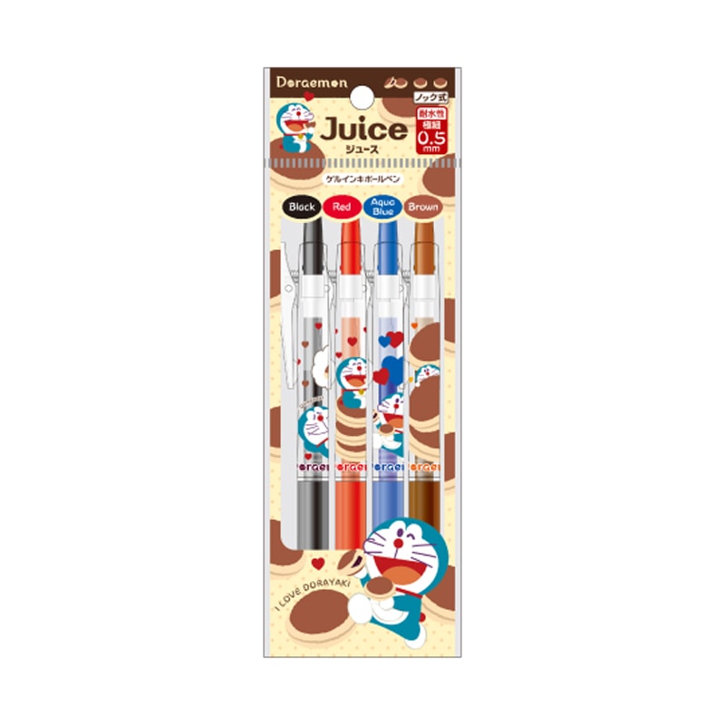 【日本直邮】Juice 口袋妖怪 哆啦A梦 4色水性笔B14款 0.5mm