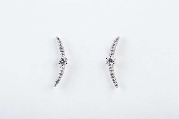 Shinny Sterling Silver New Moon Earrings