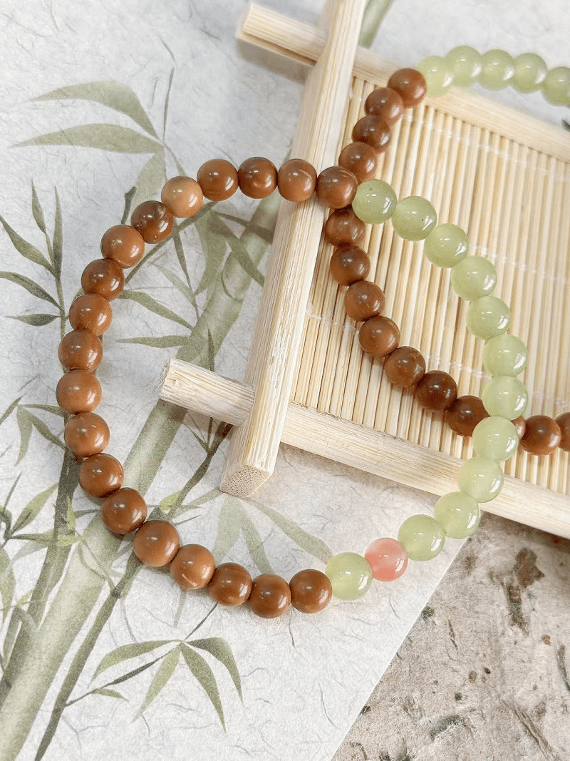 【富贵吉祥】新疆库克和田玉手串6mm | 天然碧玉圆珠 | 招财平安手链 新年圣诞生日送礼佳选