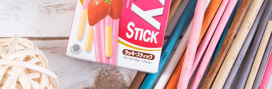日本MEIJI明治 LUCKY 双层巧克力棒 草莓味 45g
