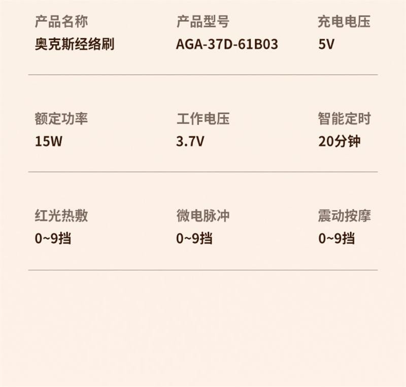【中国直邮】 奥克斯 电动经络刷按摩全身通用肩颈疏通筋刷腿刮痧仪 全配款-珍珠白 1个装