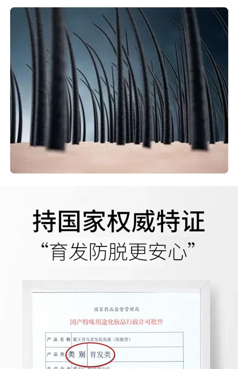 【中国直邮】 霸王 首乌育发洗发水固发滋润保湿强韧头发洗发水男女通用  300ml