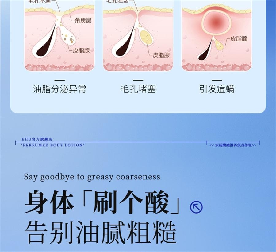 【中國直郵】 EHD 水楊酸身體乳 嫩滑香氛滋養清新留香全身保濕潤膚乳液 350g/瓶(7天拋光煥膚)