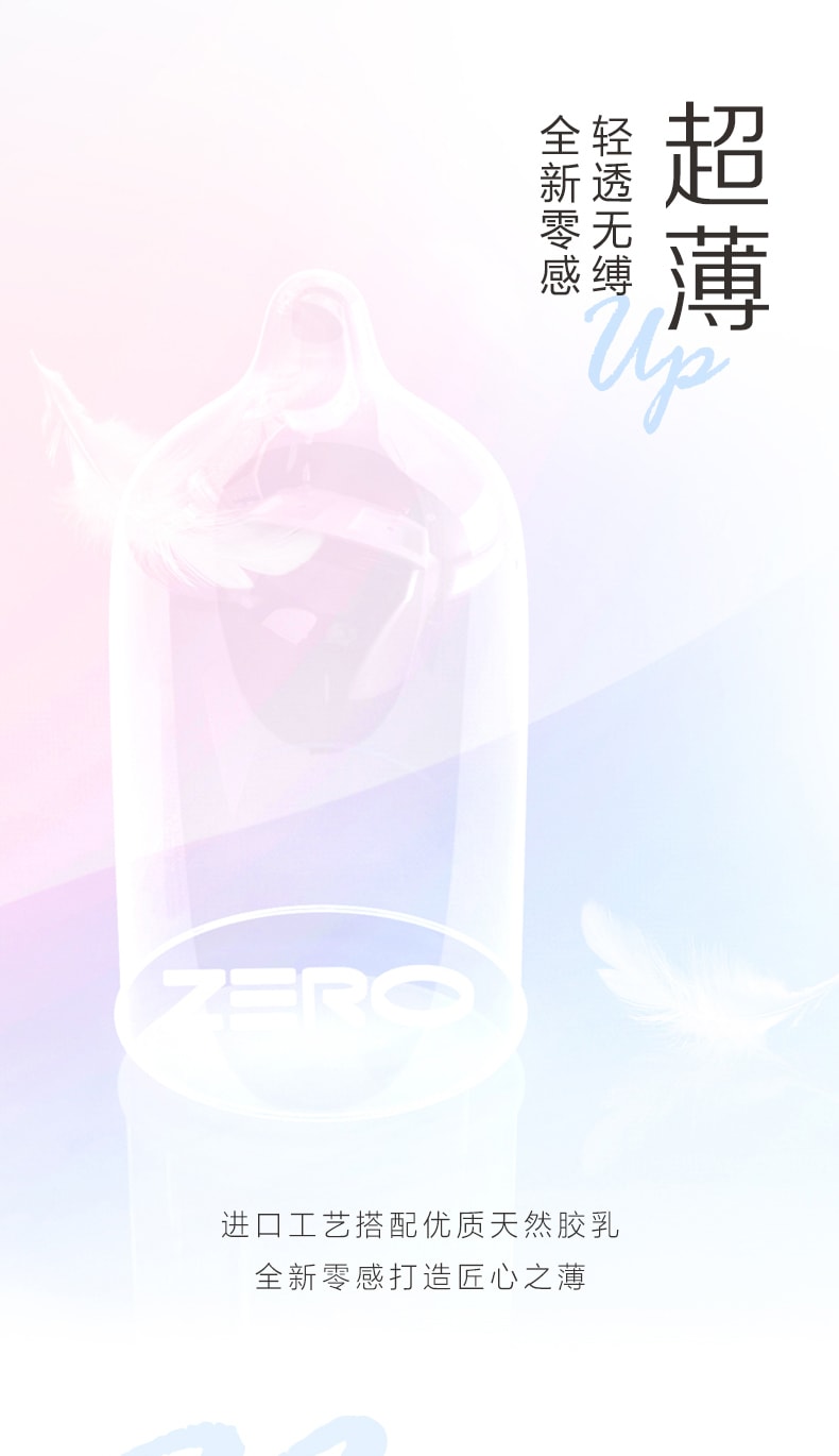 傑士邦零感超薄透明質酸 ZERO零感保險套 計生用品 保險套3只裝