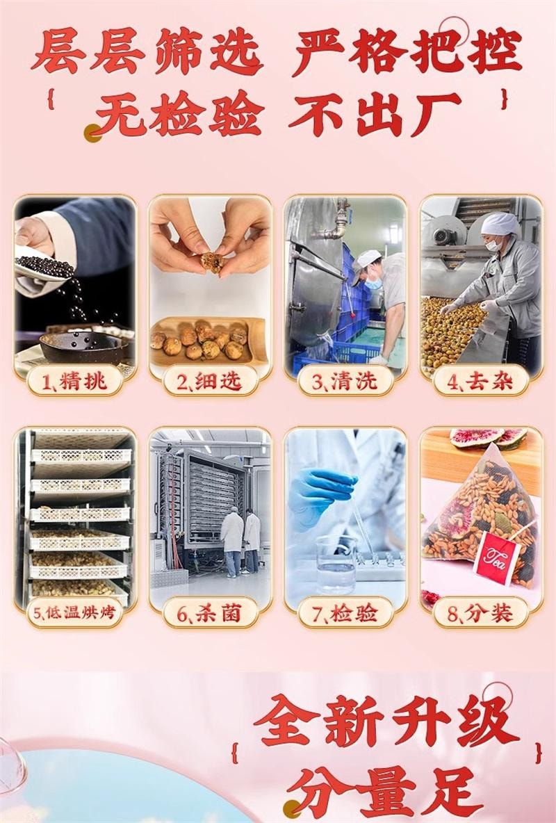 美国 北京同仁堂 亚麻籽无花果桑葚茶花茶茶包养生茶无花果茶养雌黄体酮茶包  150g