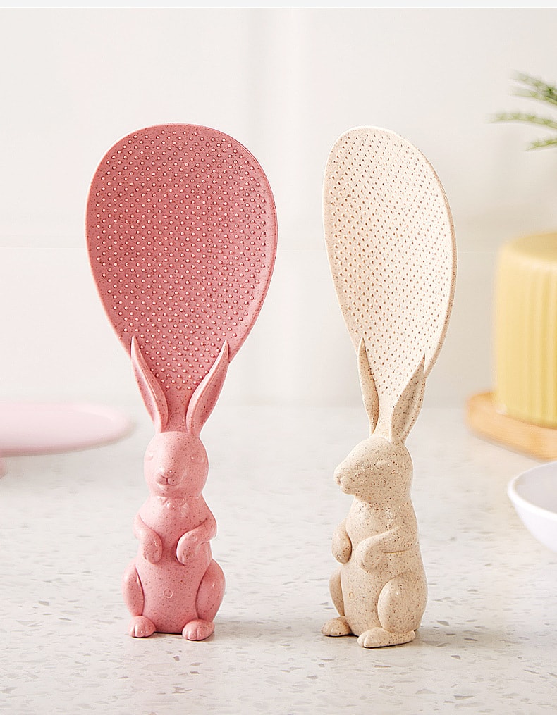【中国直邮】鑫友可站立创意兔子盛饭勺不粘米   粉色 家庭创意