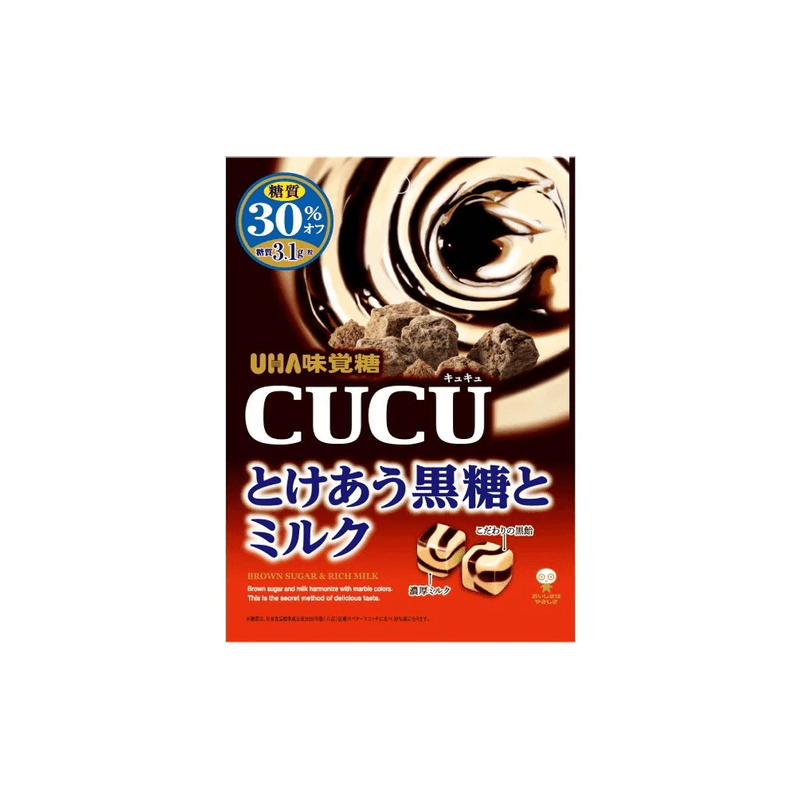 【日本直郵】UHA悠哈 味覺糖CUCU 紅糖牛奶 80g
