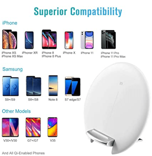 Bseah Wireless ChargerQi-Certified 10W Max Fast Wireless ChargingCompatible iPhone 11/11 Pro Max/X/XR/XS Max/XS/8 Plus