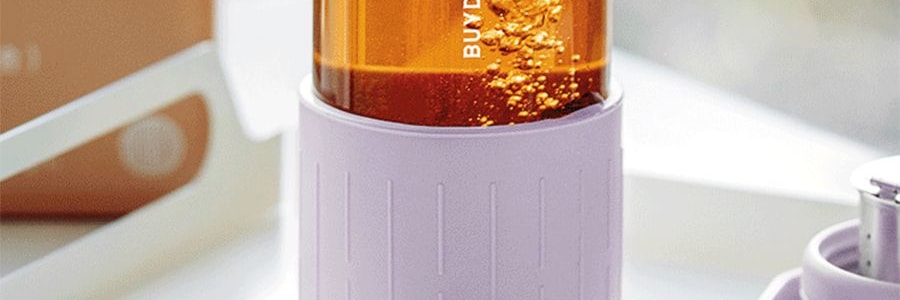 BUYDEEM北鼎 泡茶随手杯 茶水分离泡茶杯子玻璃杯水杯CD1008 猪猪粉 630ml