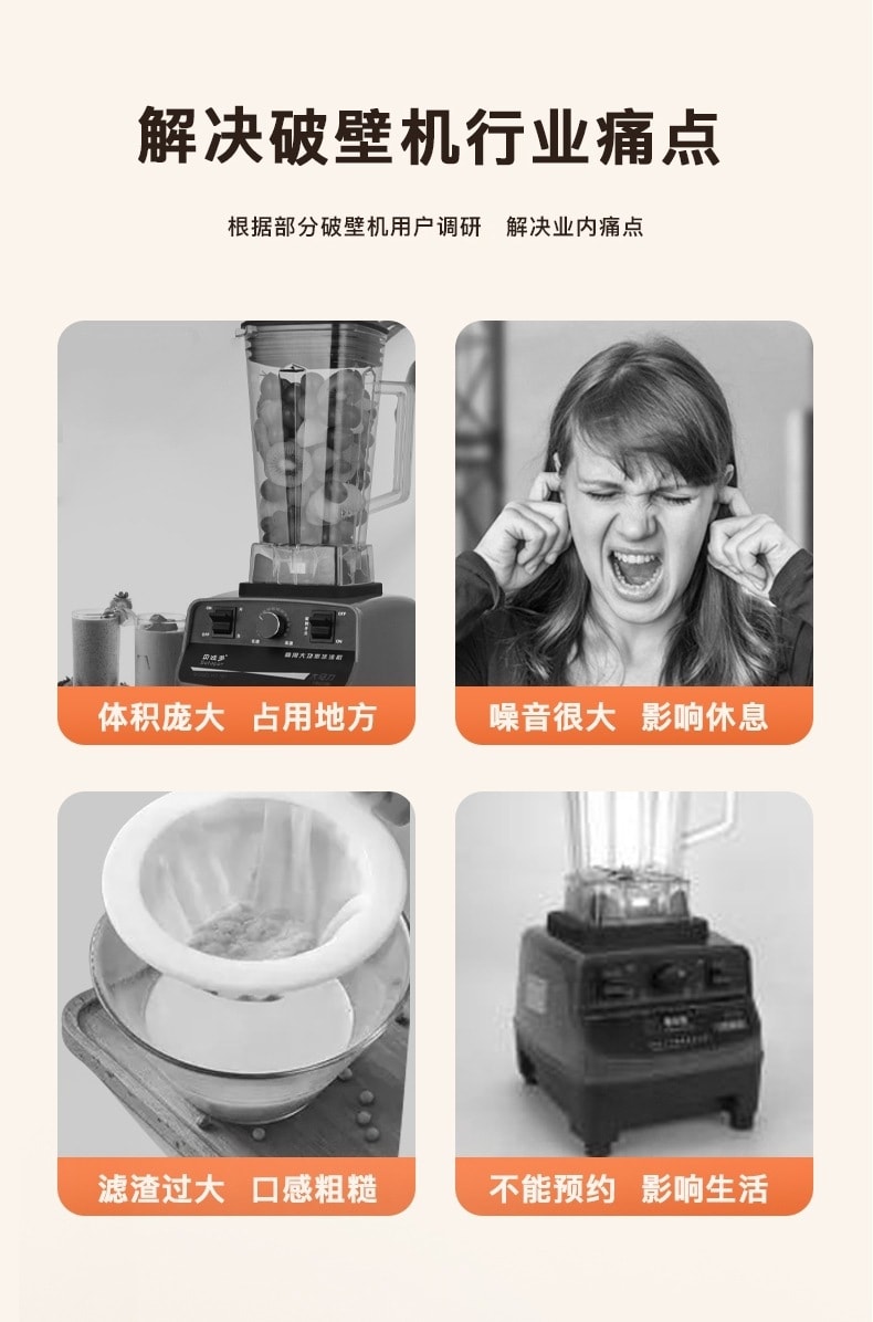 110V Wall-breaker Home Small Multifunctional No-boil No-filter Soybean Milk Machine Cooking Machine White