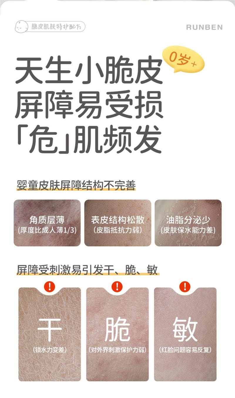 【中国直邮】  润本| 儿童蛋黄油面霜棒婴儿宝宝皴裂马油膏秋冬滋润补水保湿润肤乳 18g