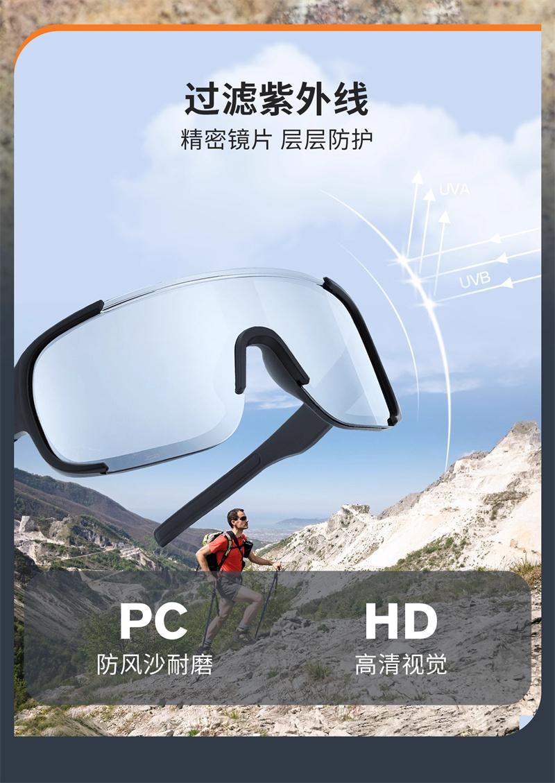 【中国直邮】 A1 中国 护目镜登山骑行滑雪爬山防风眼镜防沙户外徒步墨镜滑雪镜 白框水银片1副装