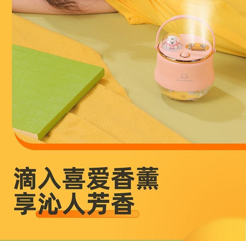 【中國直郵】超萌雙噴加濕器 桌面氛圍伴睡燈加濕器 粉紅色-充電款(小紅書種草推薦)