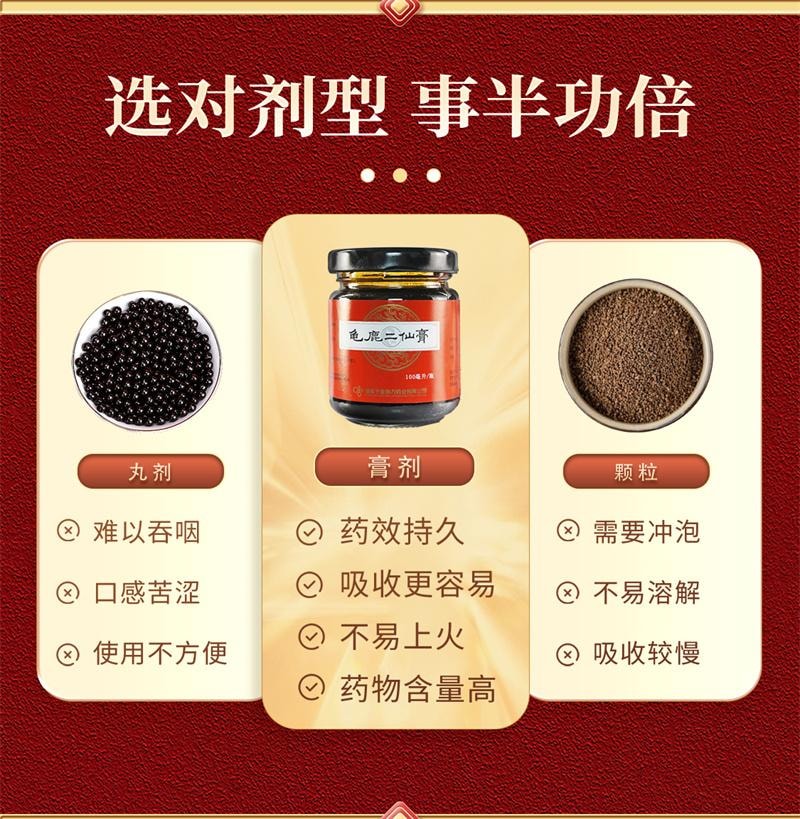 【中国直邮】 盛动力 龟鹿二仙膏100ml*2瓶/盒 补肾固精强肾益精二仙胶鹿角枸杞龟甲正品(建议4盒一疗程)