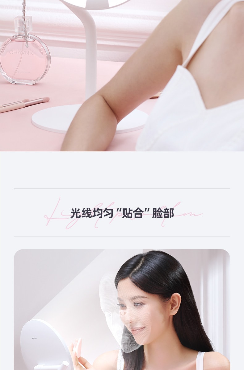 【年中特惠】中国直邮AMIRO觅光化妆镜led日光美妆镜带5倍放大镜Mini2系列粉
