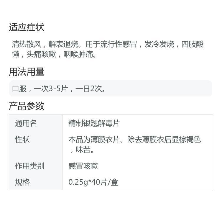 【中國直郵】 諾金 精製銀翹解毒片 治療咽喉腫痛發熱清熱頭痛咳嗽40片/盒(醫師推薦拍5盒)