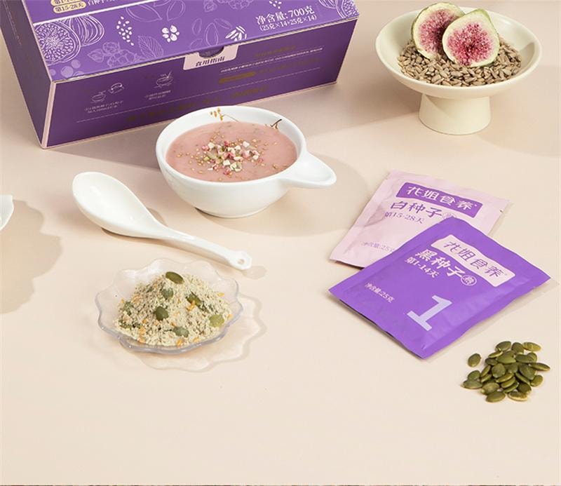 【中国直邮】 花姐食养 种子循环 茨养雌黄体酮粉南瓜籽亚麻籽无花果黑豆黑枸杞桑葚茶 700g/盒