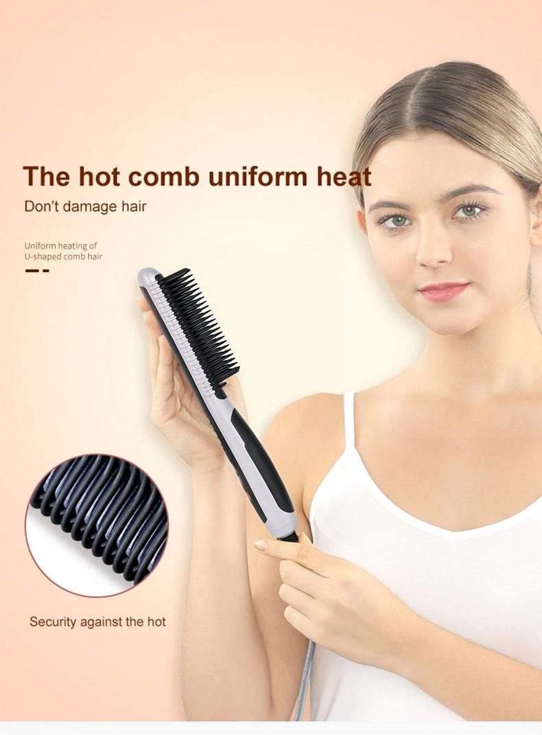 金米 直髮梳 捲髮棒 兩用電梳子 夾板防燙 直髮夾 KD388A 1台