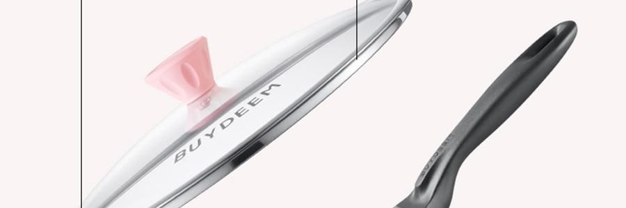 BUYDEEM北鼎 不沾平底煎鍋 家用少油煙易清洗 26cm 桃夭粉 PL42/A1