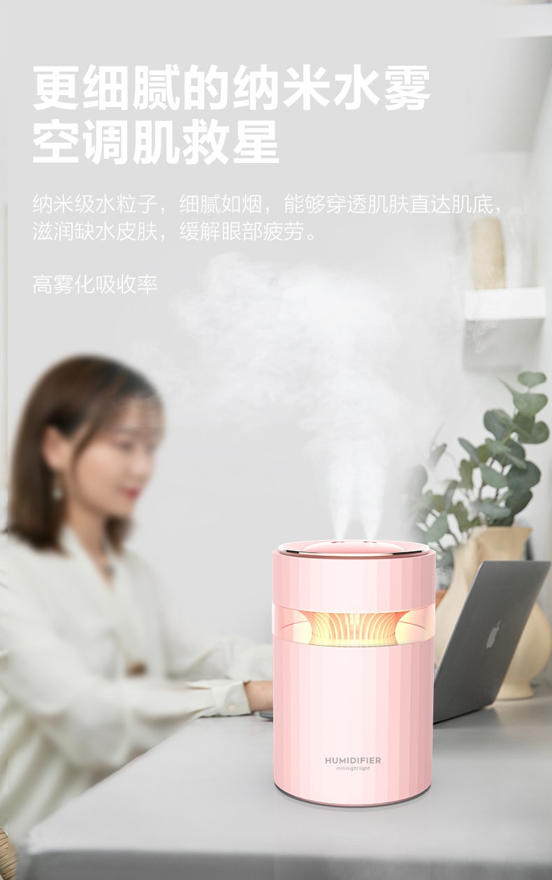 中國直效郵件 Coopever 大容量雙噴加濕器噴霧器900ml 桌上型家用空氣加濕器 USB 白色